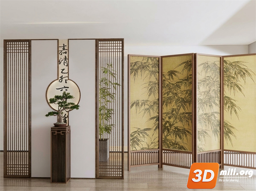 Folding screen Skp Files 